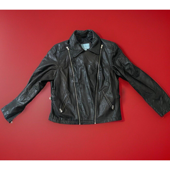 Nine West Jackets & Blazers - Nine West leather jacket women's size XL black symmetrical jacket